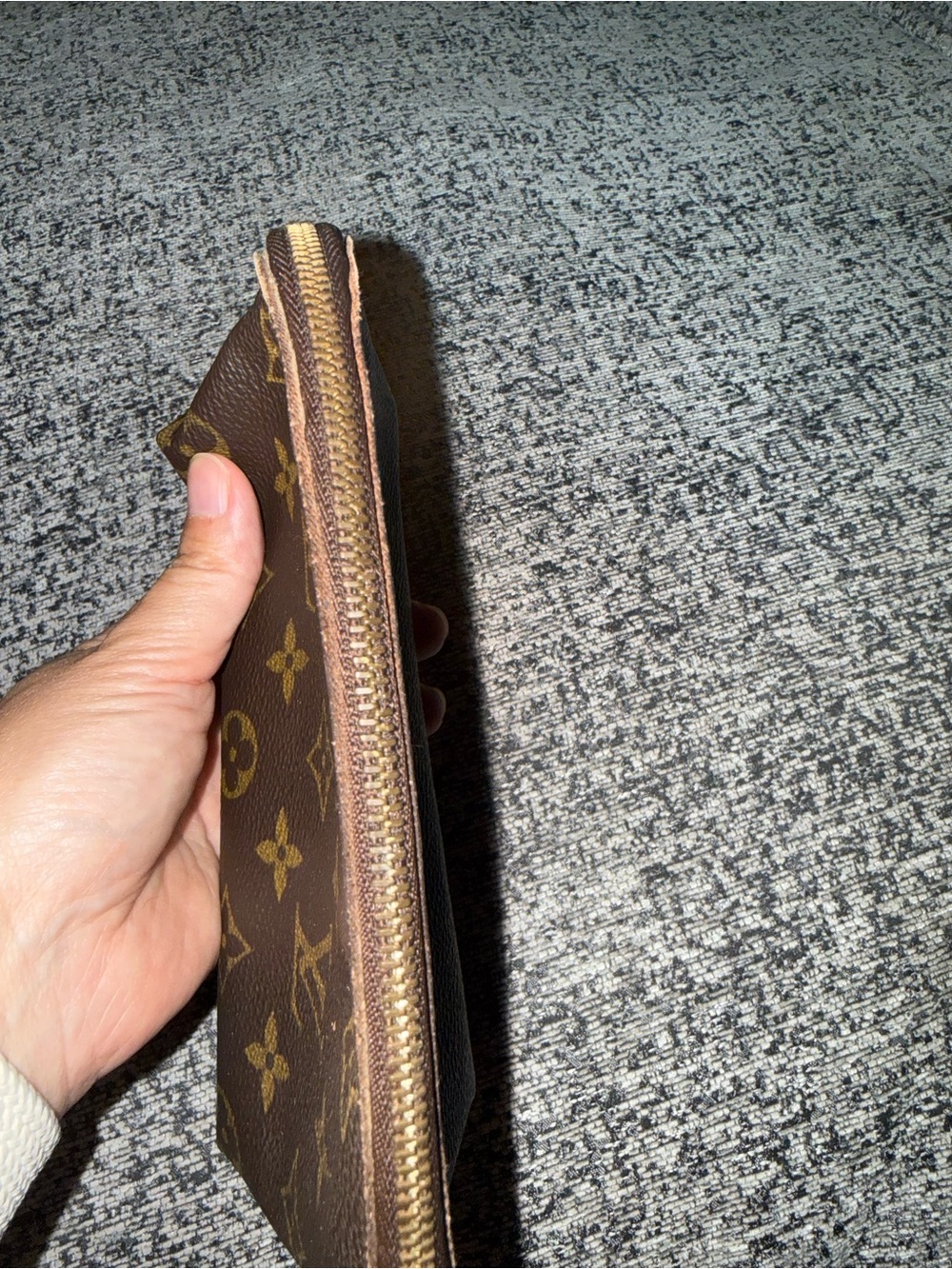 Louis Vuitton Monogram Coated Canvas Pouch in Brown and Gold - Picture 4 of 7